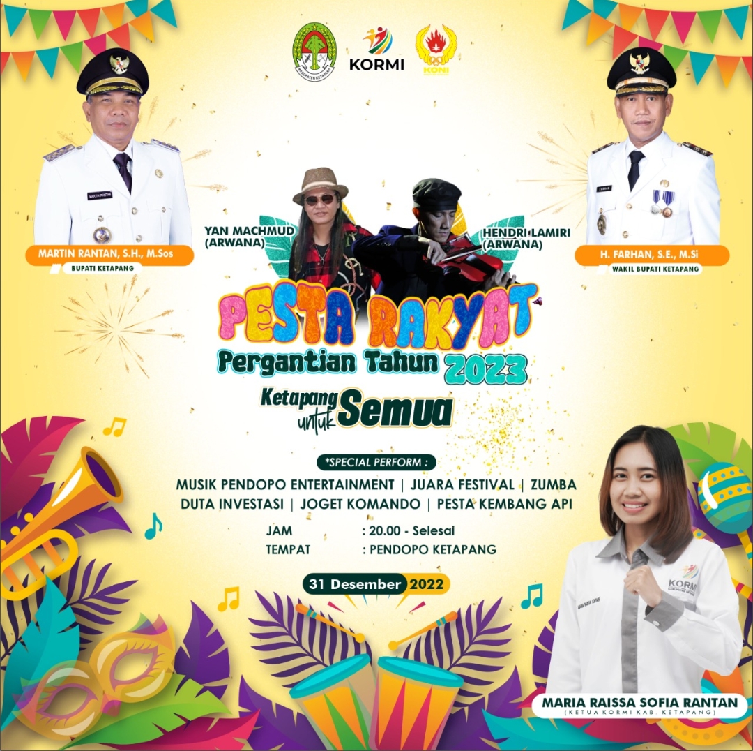 KabarKetapang - KORMI Ketapang bekerjasama dengan Pemerintah Daerah adakan pesta rakyat dalam rangka menyambut pergantian tahun dari tahun 2022 ke tahun 2023.