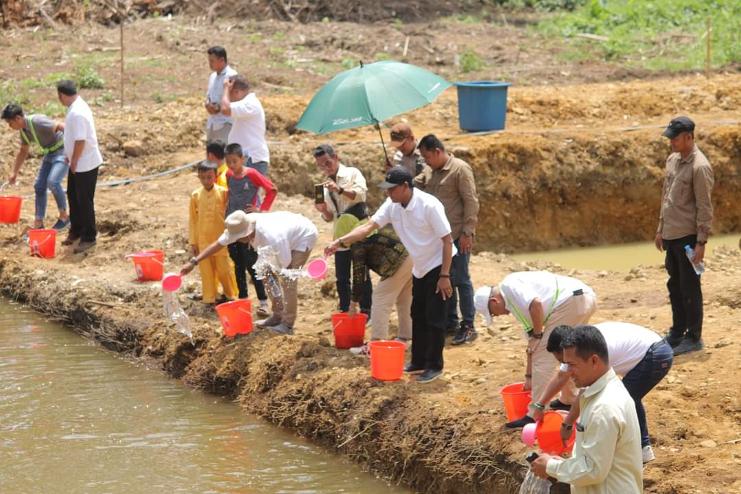 KabarKetapang - Wakil Bupati Ketapang H. Farhan, SE., M.Si menghadiri Tanam Perdana Agrowisata Kebun Buah Bukit Bidadari Desa Pebihingan Kecamatan Pemahan oleh PT. BGA Group Region Nanga Tayap, pada Kamis (10/08/2023).