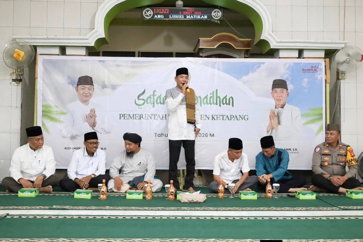 Safari Ramadhan 1447 H Wakil Bupati Ketapang Jamhuri Amir di Masjid Al-Qudsi, Desa Kuala Tolak, Kecamatan Matan Hilir Utara (Rabu, 04/03/2026).